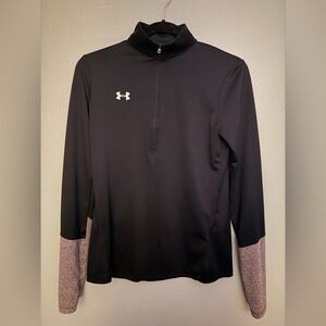 Under Armour Black and Gray Long Quarter Zip